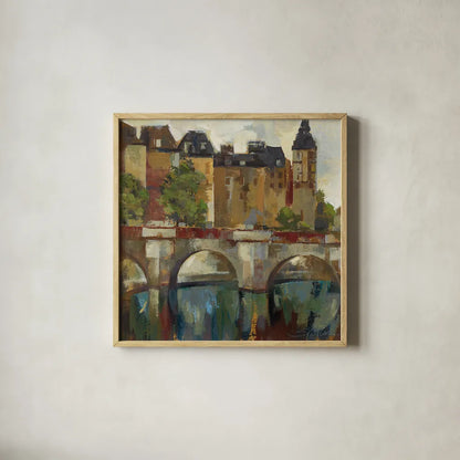 Paris  Late Summer II by Silvia Vassileva. Shown in a natural wood glass frame for a timeless modern aesthetic. Available as an archival giclee rolled canvas, fine art paper, or poster print. SKU 3792a.