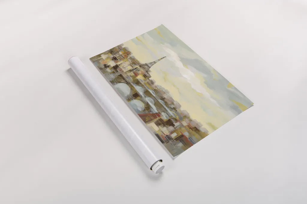 Paris Afternoon by Silvia Vassileva. shown as a rolled paper print. Available as archival giclee rolled canvas, fine art paper, or poster print. SKU 70484i.