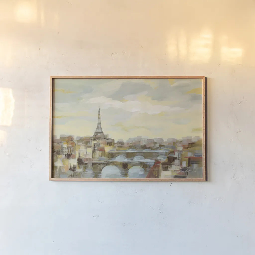 Paris Afternoon by Silvia Vassileva. shown as a paper print in a natural frame. Available as a archival giclee rolled canvas, fine art paper, or poster print. SKU 70484i.