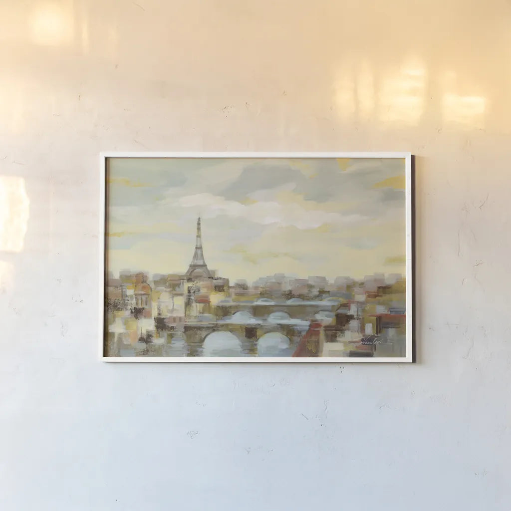 Paris Afternoon by Silvia Vassileva. shown as a paper print in a white frame. Available as a archival giclee rolled canvas, fine art paper, or poster print. SKU 70484i.