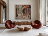 Parisian Diary I by Silvia Vassileva. Shown as extra-large giant wall art in a modern living room. Available as an archival giclee rolled canvas, fine art paper, or poster print. SKU 9721a.
