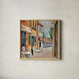 Parisian Diary II by Silvia Vassileva. Shown in a natural wood glass frame for a timeless modern aesthetic. Available as an archival giclee rolled canvas, fine art paper, or poster print. SKU 9722a.