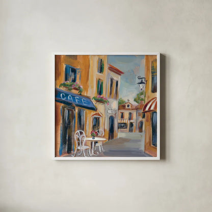 Parisian Diary III by Silvia Vassileva. Shown in a crisp white glass frame for a clean and minimalist style. Available as an archival giclee rolled canvas, fine art paper, or poster print. SKU 9723a.