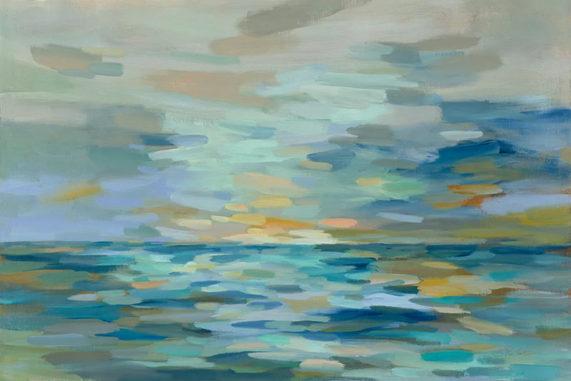 Pastel Blue Sea by Silvia Vassileva. SKU 50135i. Archival Giclee Fine art print for wall decor.