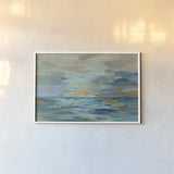 Pastel Blue Sea by Silvia Vassileva. shown as a paper print in a white frame. Available as a archival giclee rolled canvas, fine art paper, or poster print. SKU 50135i.