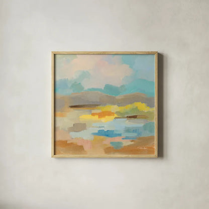 Pastel Cloud II by Silvia Vassileva. Shown in a natural wood glass frame for a timeless modern aesthetic. Available as an archival giclee rolled canvas, fine art paper, or poster print. SKU 84806a.