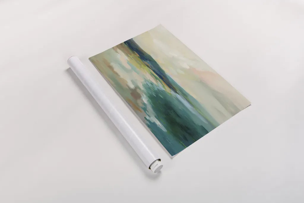 Pastel Lake by Silvia Vassileva. shown as a rolled paper print. Available as archival giclee rolled canvas, fine art paper, or poster print. SKU 79884i.