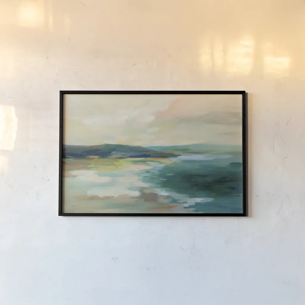 Pastel Lake by Silvia Vassileva. shown as a paper print in a black flame. Available as a archival giclee rolled canvas, fine art paper, or poster print. SKU 79884i.