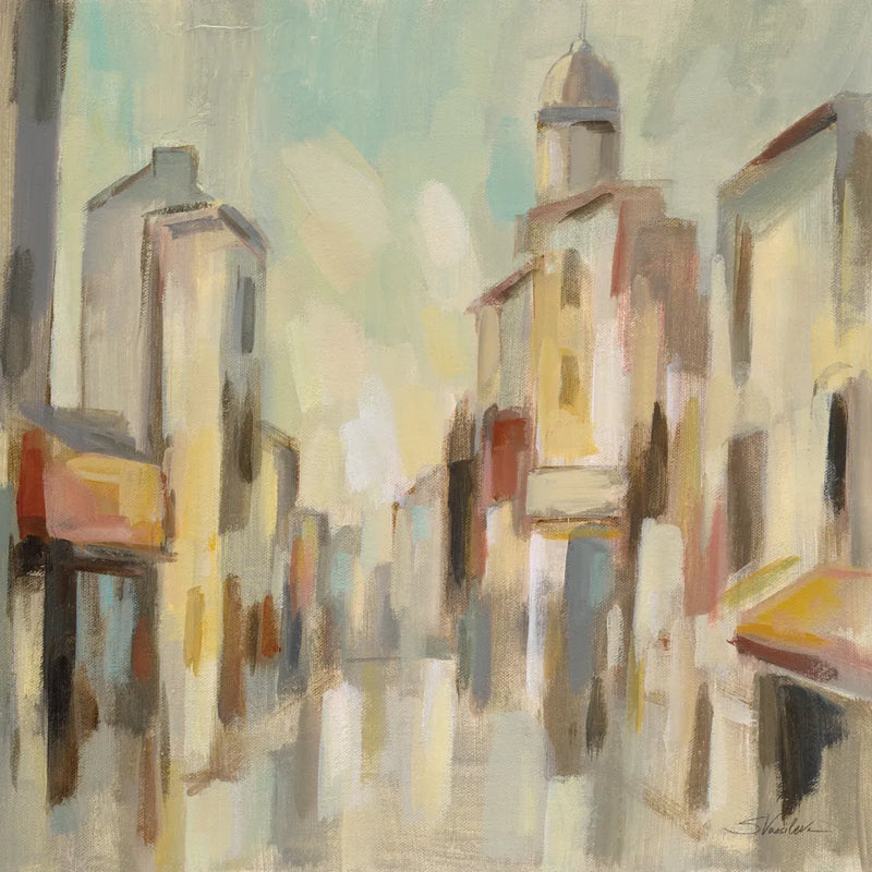 Pastel Street I by Silvia Vassileva. SKU 70142a. Archival Giclee Fine art print for wall decor.