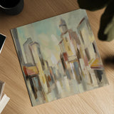 Pastel Street I by Silvia Vassileva. Shown as a detailed flat fine art print, highlighting archival giclee quality. Available as an archival giclee rolled canvas, fine art paper, or poster print. SKU 70142a.