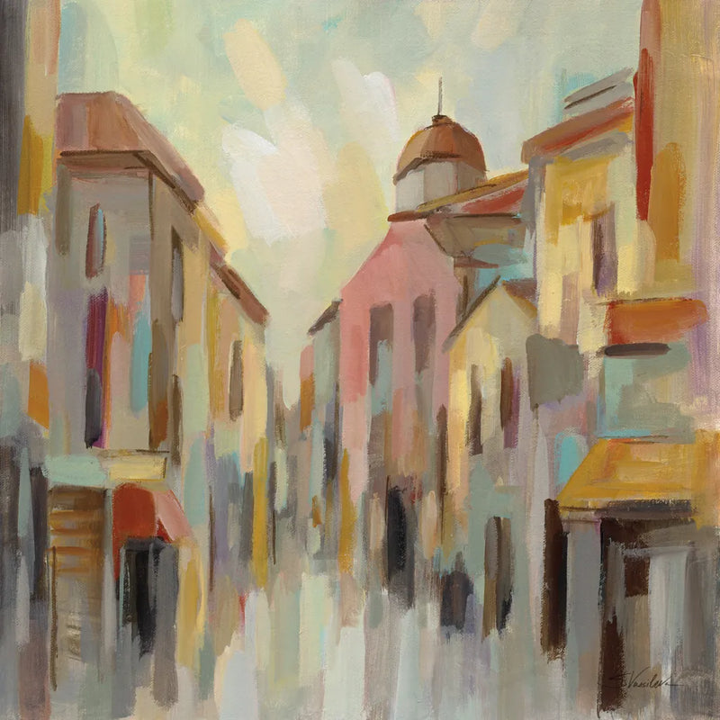 Pastel Street II by Silvia Vassileva. SKU 70143a. Archival Giclee Fine art print for wall decor.