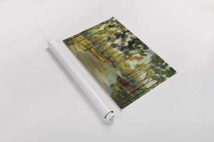 Path in the Forest by Silvia Vassileva. shown as a rolled paper print. Available as archival giclee rolled canvas, fine art paper, or poster print. SKU 46658i.