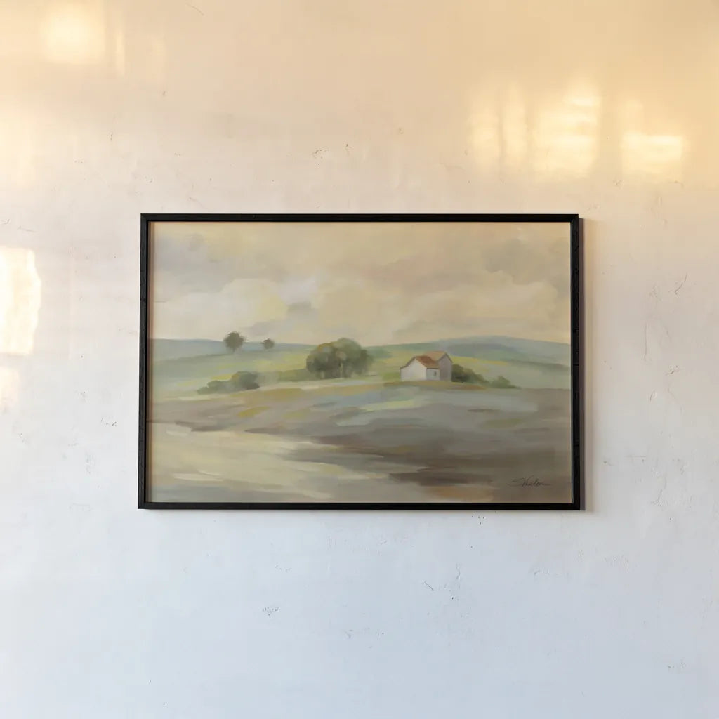 Path to the Farm by Silvia Vassileva. shown as a paper print in a black flame. Available as a archival giclee rolled canvas, fine art paper, or poster print. SKU 70145i.