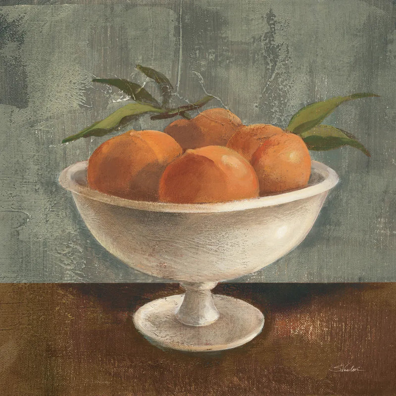 Peaches in Old Bowl Neutral by Silvia Vassileva. SKU 86566a. Archival Giclee Fine art print for wall decor.