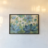 Peacock Bloom by Silvia Vassileva. shown as a paper print in a black flame. Available as a archival giclee rolled canvas, fine art paper, or poster print. SKU 23509i.