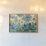 Peacock Bloom by Silvia Vassileva. shown as a paper print in a natural frame. Available as a archival giclee rolled canvas, fine art paper, or poster print. SKU 23509i.