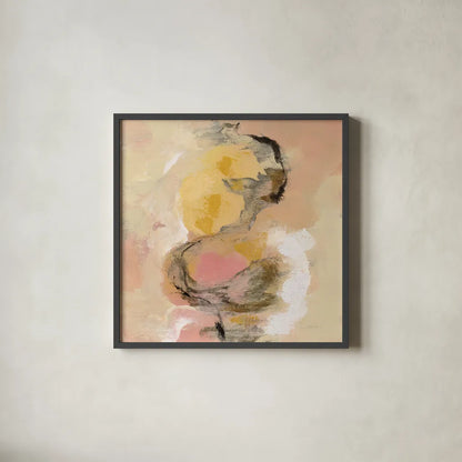 Peony Aroma I by Silvia Vassileva. Shown in a sleek black glass frame for a contemporary gallery look. Available as an archival giclee rolled canvas, fine art paper, or poster print. SKU 63911a.