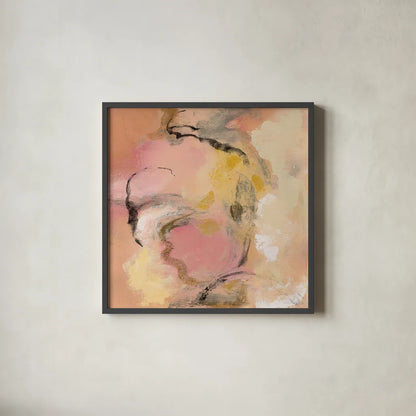 Peony Aroma II by Silvia Vassileva. Shown in a sleek black glass frame for a contemporary gallery look. Available as an archival giclee rolled canvas, fine art paper, or poster print. SKU 63912a.