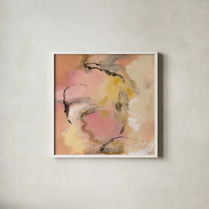 Peony Aroma II by Silvia Vassileva. Shown in a crisp white glass frame for a clean and minimalist style. Available as an archival giclee rolled canvas, fine art paper, or poster print. SKU 63912a.
