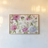 Petals and Blossoms I by Silvia Vassileva. shown as a paper print in a natural frame. Available as a archival giclee rolled canvas, fine art paper, or poster print. SKU 46113i.