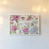 Petals and Blossoms I by Silvia Vassileva. shown as a paper print in a white frame. Available as a archival giclee rolled canvas, fine art paper, or poster print. SKU 46113i.