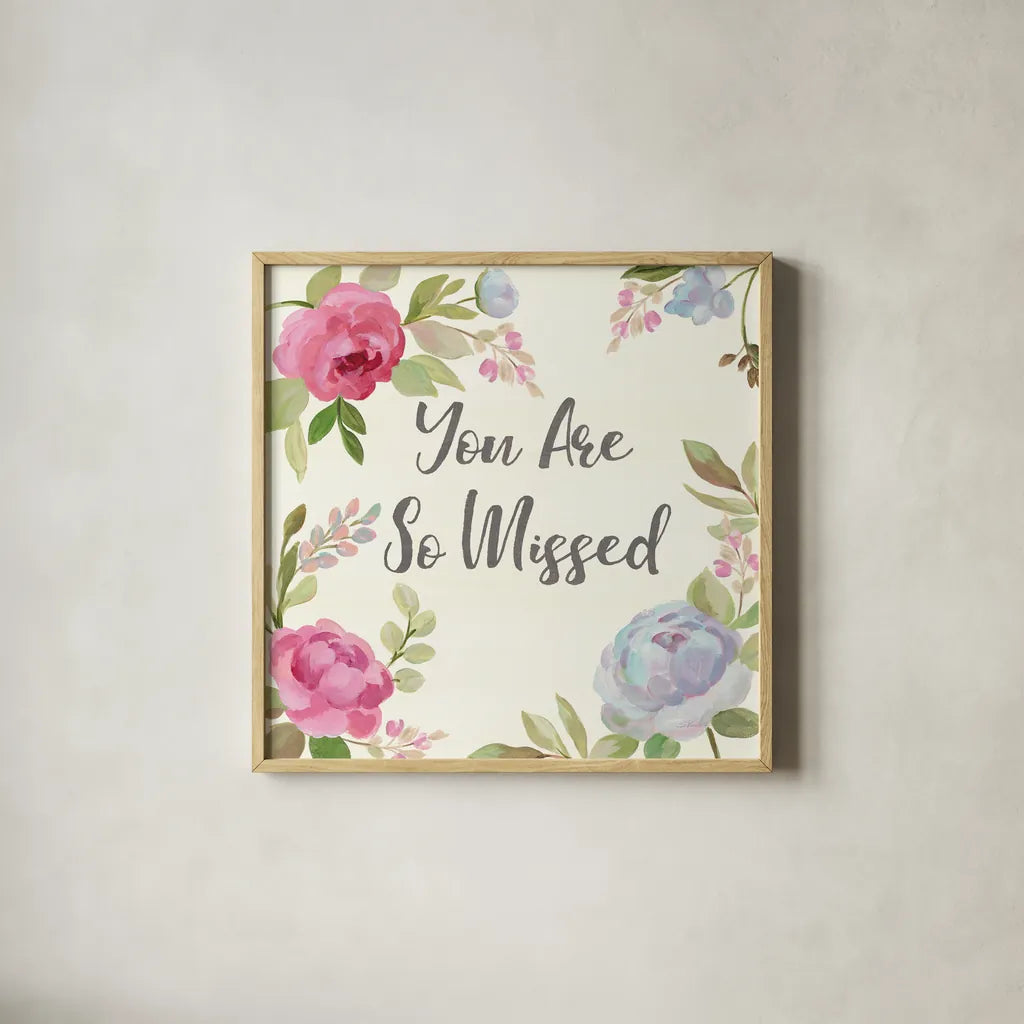 Petals and Blossoms II Missed by Silvia Vassileva. Shown in a natural wood glass frame for a timeless modern aesthetic. Available as an archival giclee rolled canvas, fine art paper, or poster print. SKU 52510a.