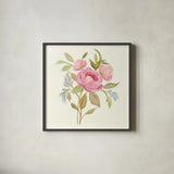 Petals and Blossoms IV by Silvia Vassileva. Shown in a sleek black glass frame for a contemporary gallery look. Available as an archival giclee rolled canvas, fine art paper, or poster print. SKU 46116a.