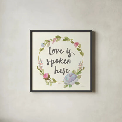 Petals and Blossoms IX by Silvia Vassileva. Shown in a sleek black glass frame for a contemporary gallery look. Available as an archival giclee rolled canvas, fine art paper, or poster print. SKU 46400a.