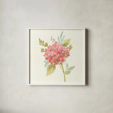 Petals and Blossoms VII by Silvia Vassileva. Shown in a crisp white glass frame for a clean and minimalist style. Available as an archival giclee rolled canvas, fine art paper, or poster print. SKU 46119a.