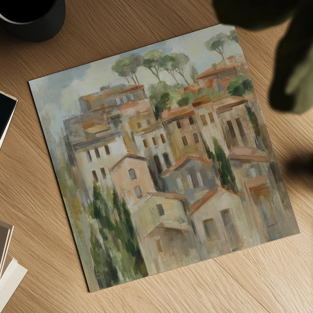 Pines and Florence by Silvia Vassileva. Shown as a detailed flat fine art print, highlighting archival giclee quality. Available as an archival giclee rolled canvas, fine art paper, or poster print. SKU 94415a.