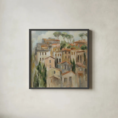 Pines and Florence by Silvia Vassileva. Shown in a sleek black glass frame for a contemporary gallery look. Available as an archival giclee rolled canvas, fine art paper, or poster print. SKU 94415a.