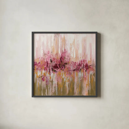 Pink Reflections by Silvia Vassileva. Shown in a sleek black glass frame for a contemporary gallery look. Available as an archival giclee rolled canvas, fine art paper, or poster print. SKU 37339a.