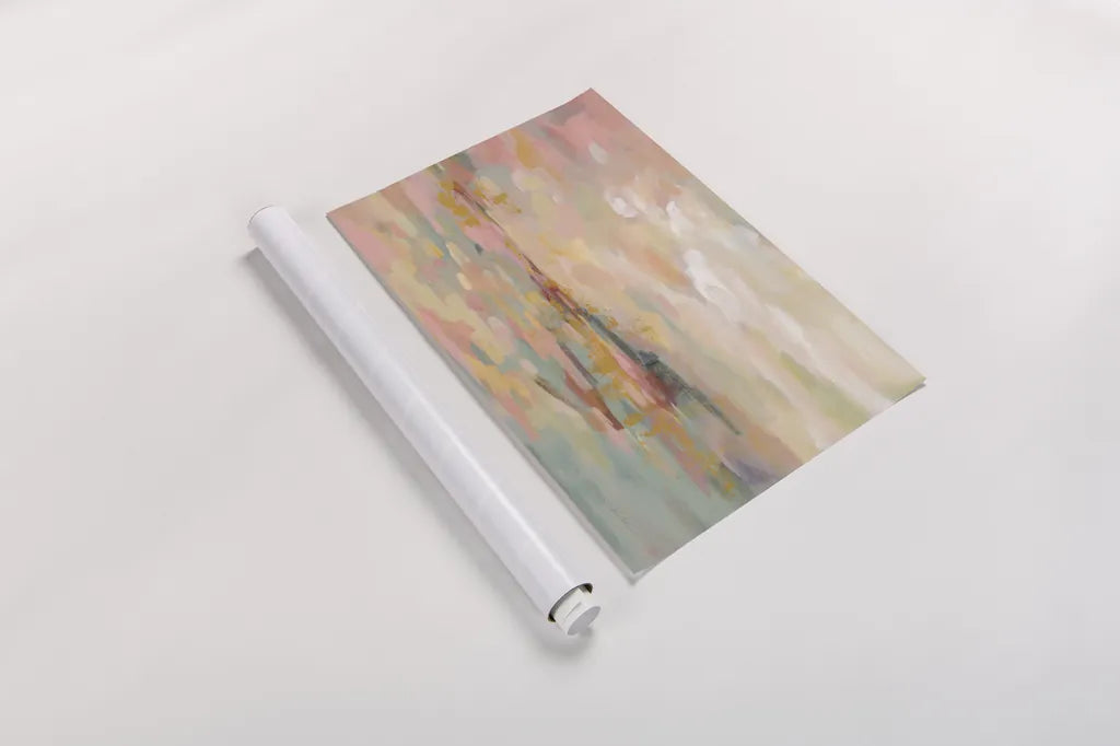 Pink Waves by Silvia Vassileva. shown as a rolled paper print. Available as archival giclee rolled canvas, fine art paper, or poster print. SKU 37338i.