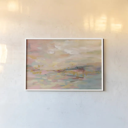 Pink Waves by Silvia Vassileva. shown as a paper print in a white frame. Available as a archival giclee rolled canvas, fine art paper, or poster print. SKU 37338i.