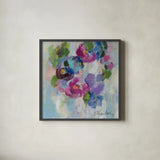 Pink and Blue II by Silvia Vassileva. Shown in a sleek black glass frame for a contemporary gallery look. Available as an archival giclee rolled canvas, fine art paper, or poster print. SKU 21900a.