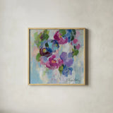 Pink and Blue II by Silvia Vassileva. Shown in a natural wood glass frame for a timeless modern aesthetic. Available as an archival giclee rolled canvas, fine art paper, or poster print. SKU 21900a.