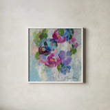 Pink and Blue II by Silvia Vassileva. Shown in a crisp white glass frame for a clean and minimalist style. Available as an archival giclee rolled canvas, fine art paper, or poster print. SKU 21900a.