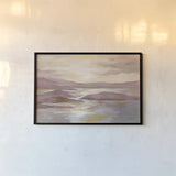 Pink and Gold Landscape by Silvia Vassileva. shown as a paper print in a black flame. Available as a archival giclee rolled canvas, fine art paper, or poster print. SKU 71970i.