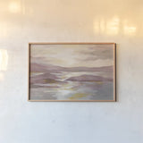 Pink and Gold Landscape by Silvia Vassileva. shown as a paper print in a natural frame. Available as a archival giclee rolled canvas, fine art paper, or poster print. SKU 71970i.
