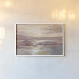Pink and Gold Landscape by Silvia Vassileva. shown as a paper print in a white frame. Available as a archival giclee rolled canvas, fine art paper, or poster print. SKU 71970i.