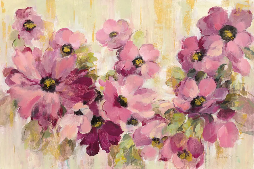 Pink and Green Bloom by Silvia Vassileva. SKU 62962i. Archival Giclee Fine art print for wall decor.