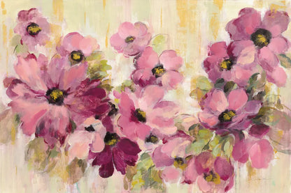 Pink and Green Bloom by Silvia Vassileva. SKU 62962i. Archival Giclee Fine art print for wall decor.