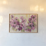 Pink and Green Bloom by Silvia Vassileva. shown as a paper print in a natural frame. Available as a archival giclee rolled canvas, fine art paper, or poster print. SKU 62962i.