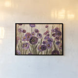 Pink and Purple Flowers by Silvia Vassileva. shown as a paper print in a black flame. Available as a archival giclee rolled canvas, fine art paper, or poster print. SKU 10598i.