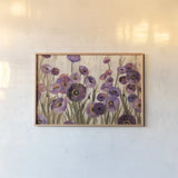 Pink and Purple Flowers by Silvia Vassileva. shown as a paper print in a natural frame. Available as a archival giclee rolled canvas, fine art paper, or poster print. SKU 10598i.