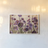 Pink and Purple Flowers by Silvia Vassileva. shown as a paper print in a white frame. Available as a archival giclee rolled canvas, fine art paper, or poster print. SKU 10598i.