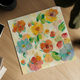 Playful Floral Trio III by Silvia Vassileva. Shown as a detailed flat fine art print, highlighting archival giclee quality. Available as an archival giclee rolled canvas, fine art paper, or poster print. SKU 46654a.