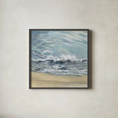 Playful Wave by Silvia Vassileva. Shown in a sleek black glass frame for a contemporary gallery look. Available as an archival giclee rolled canvas, fine art paper, or poster print. SKU 72294a.