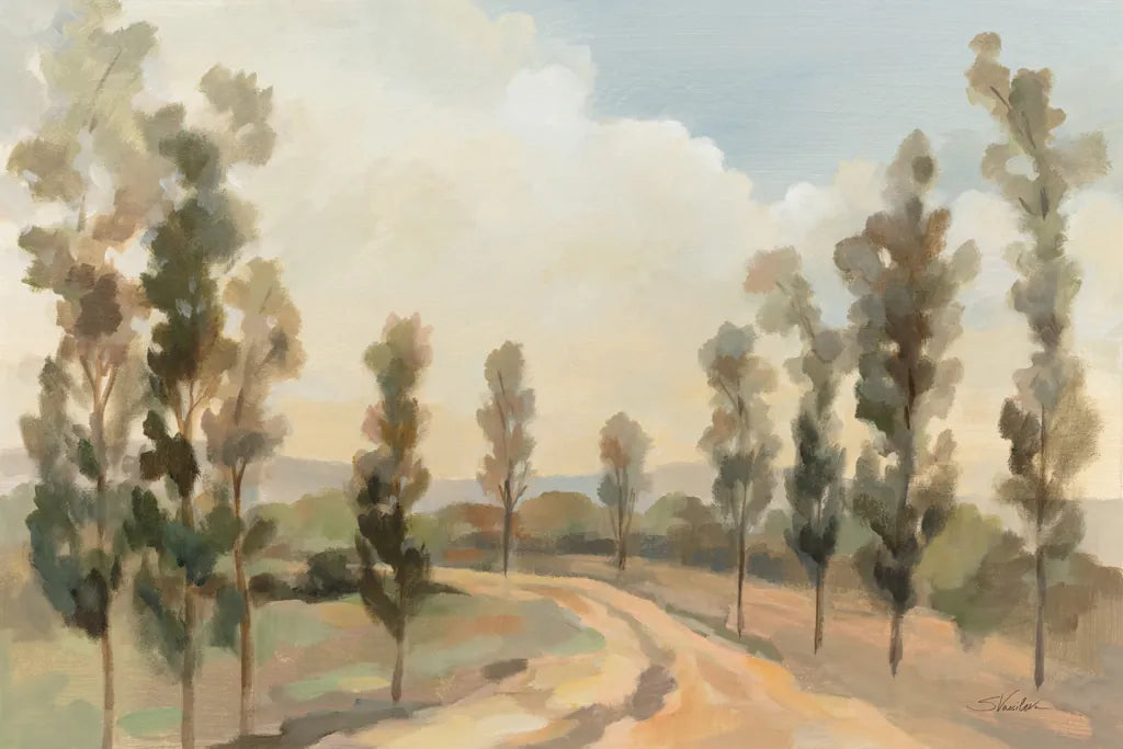 Poplars by the Road by Silvia Vassileva. SKU 86523i. Archival Giclee Fine art print for wall decor.