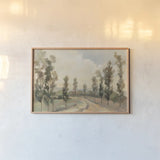 Poplars by the Road by Silvia Vassileva. shown as a paper print in a natural frame. Available as a archival giclee rolled canvas, fine art paper, or poster print. SKU 86523i.